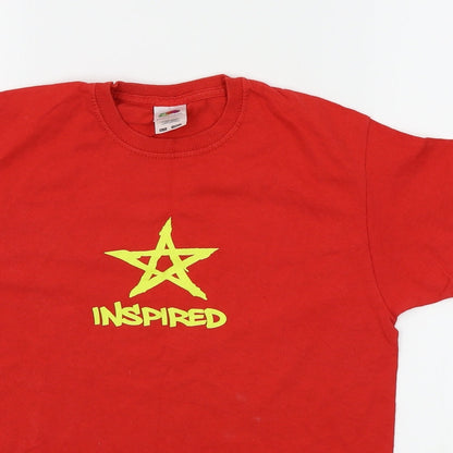 Fruit of the Loom Boys Red   Basic T-Shirt Size 9 Years  - inspired
