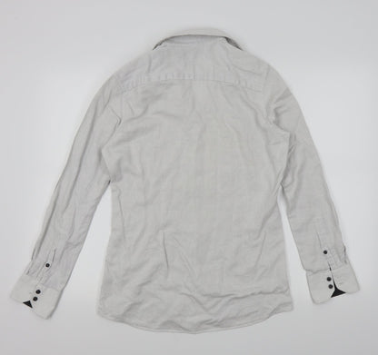 Mens UK Size 15 NEXT White  Button-Up Long Sleeve Casual Shirt