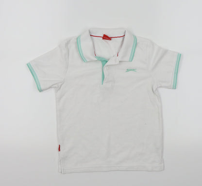 Slazenger Boys White   Basic Polo Size 7-8 Years