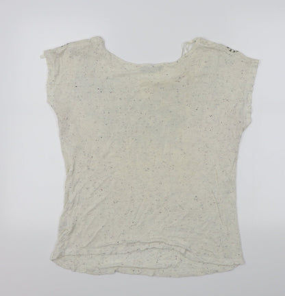 Dorothy Perkins Womens Beige Colourblock  Basic T-Shirt Size 12  - Animal face