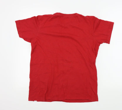 Preworn Mens Red Colourblock   T-Shirt Size S  - SHAMON