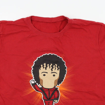 Preworn Mens Red Colourblock   T-Shirt Size S  - SHAMON