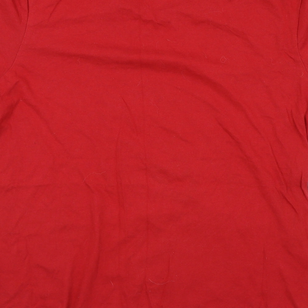 Preworn Mens Red Colourblock   T-Shirt Size S  - SHAMON