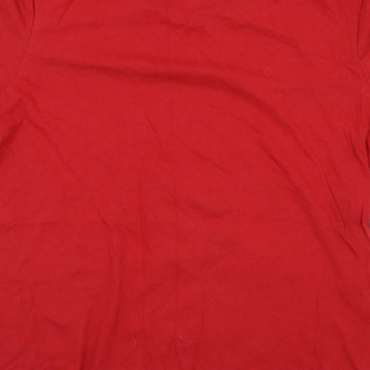 Preworn Mens Red Colourblock   T-Shirt Size S  - SHAMON