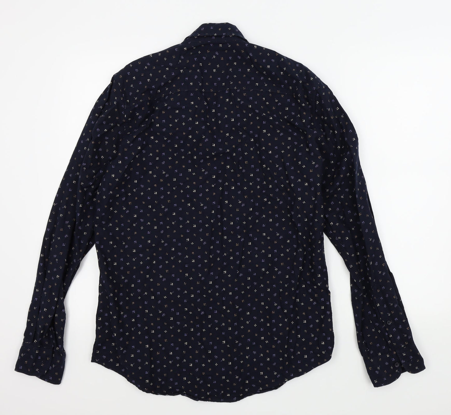 F&F Mens Blue Geometric   Button-Up Size M