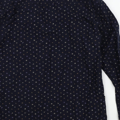 F&F Mens Blue Geometric   Button-Up Size M