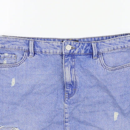 F&F Womens Blue   A-Line Skirt Size 10  - Ripped details