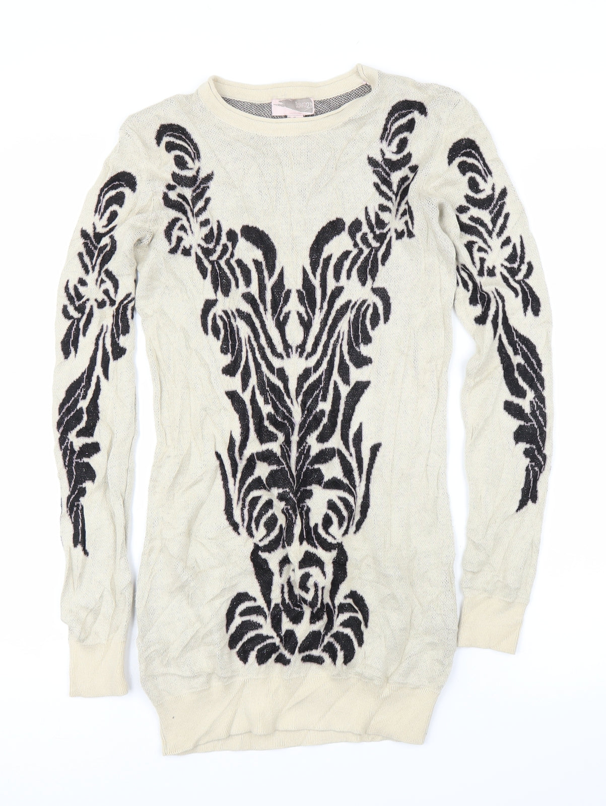 Love21 Womens Beige Floral  Jumper Dress  Size XS