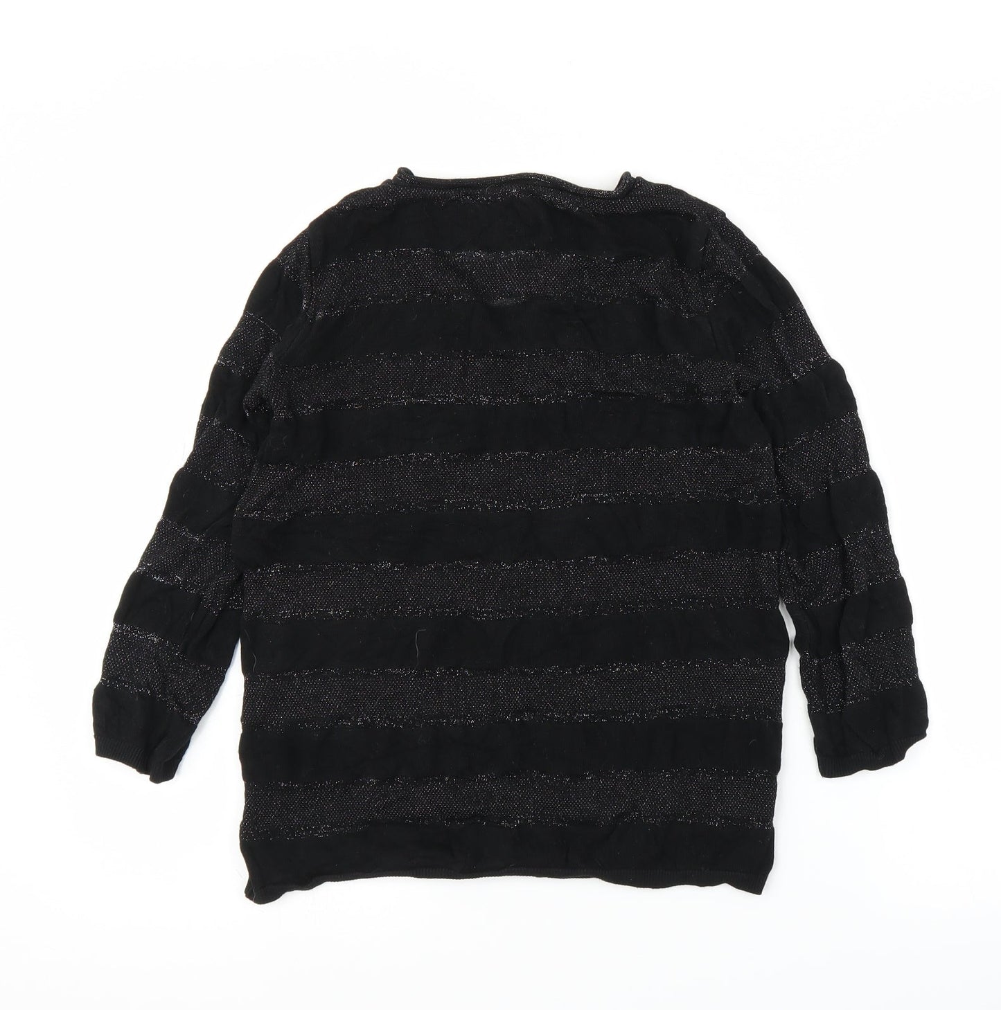 George Womens Black Striped  Pullover Jumper Size 10