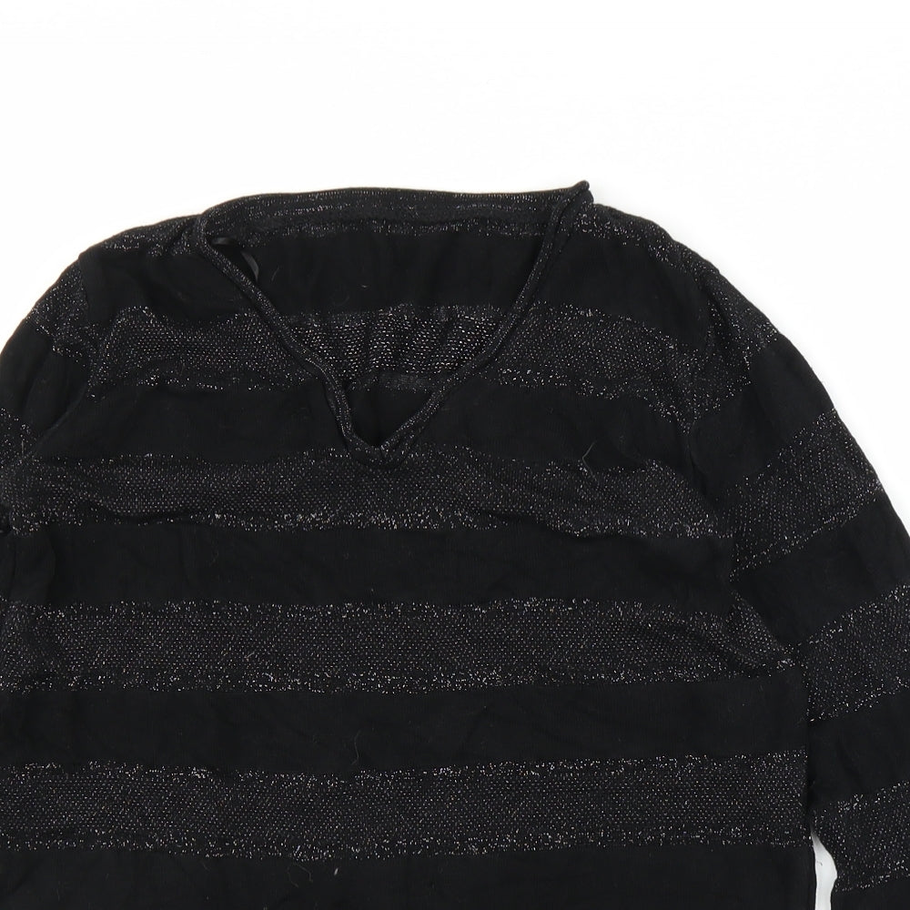 George Womens Black Striped  Pullover Jumper Size 10