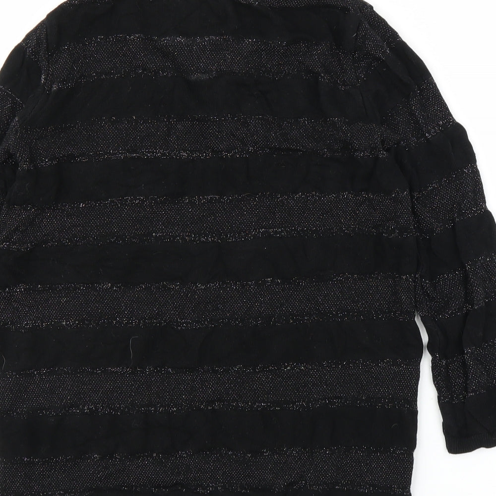 George Womens Black Striped  Pullover Jumper Size 10