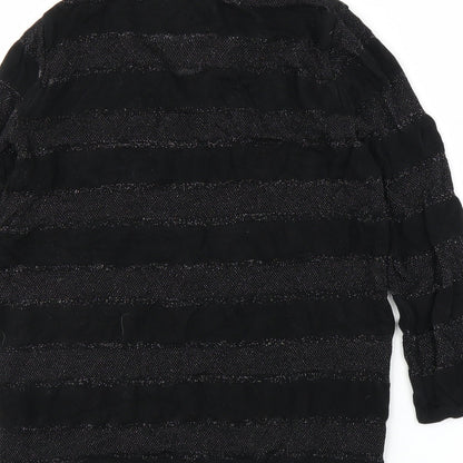 George Womens Black Striped  Pullover Jumper Size 10