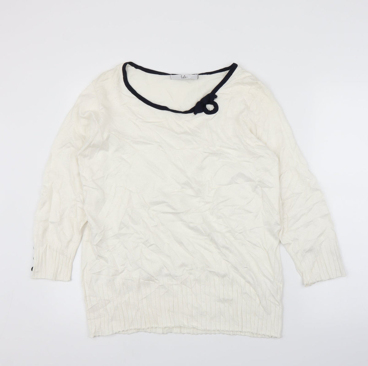 Isle Womens Ivory   Pullover Jumper Size L