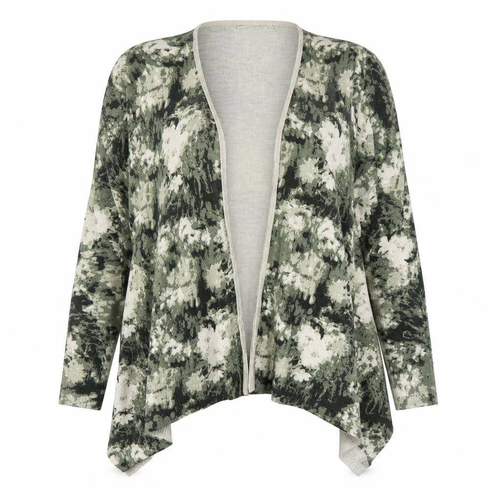 Tu Womens Green Camouflage  Cardigan Jumper Size 12