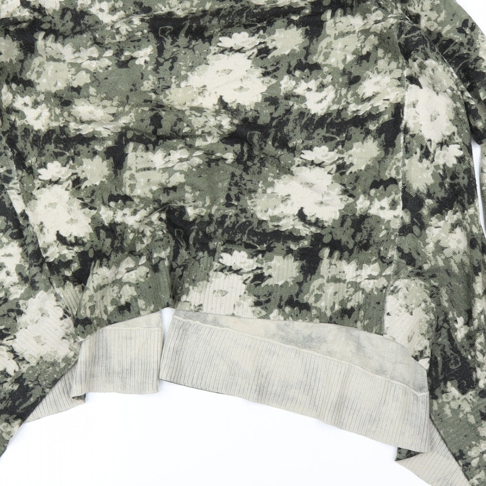 TU Womens Green Camouflage  Cardigan Jumper Size 12