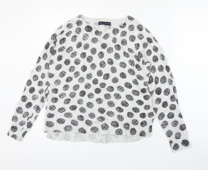 M&S Womens Grey   Pullover Jumper Size 12  - Circle pattern