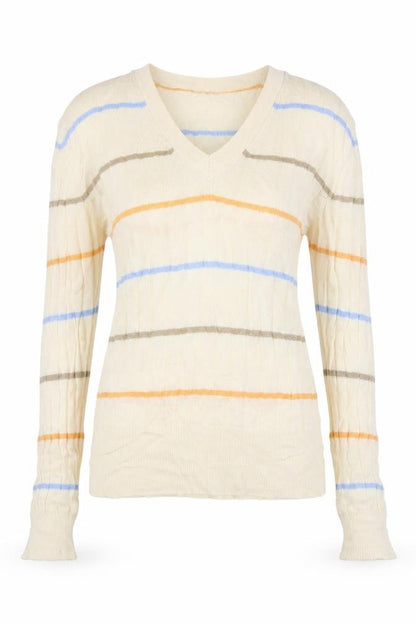 Marks & Spencer Womens Beige Striped  Pullover Jumper Size S