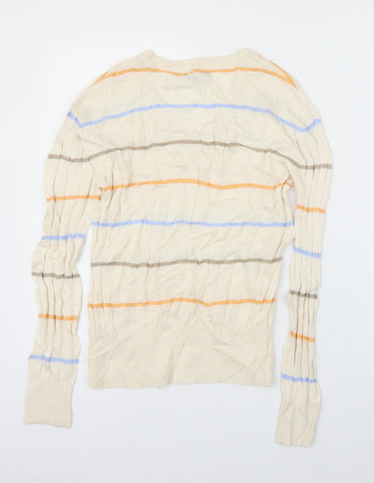 Marks & Spencer Womens Beige Striped  Pullover Jumper Size S
