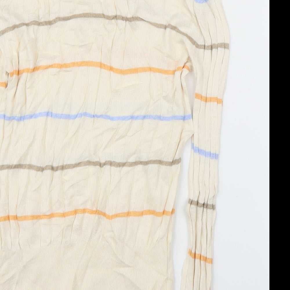 Marks & Spencer Womens Beige Striped  Pullover Jumper Size S