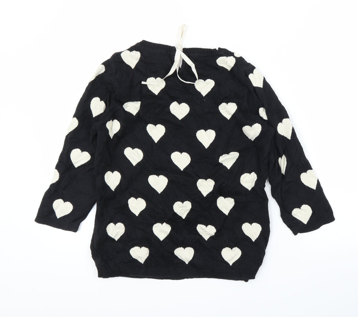 Next Womens Black   Pullover Jumper Size 10  - Loveheart