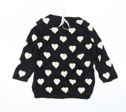 Next Womens Black   Pullover Jumper Size 10  - Loveheart