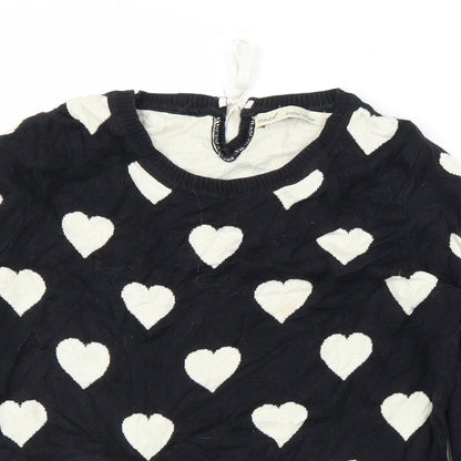 Next Womens Black   Pullover Jumper Size 10  - Loveheart