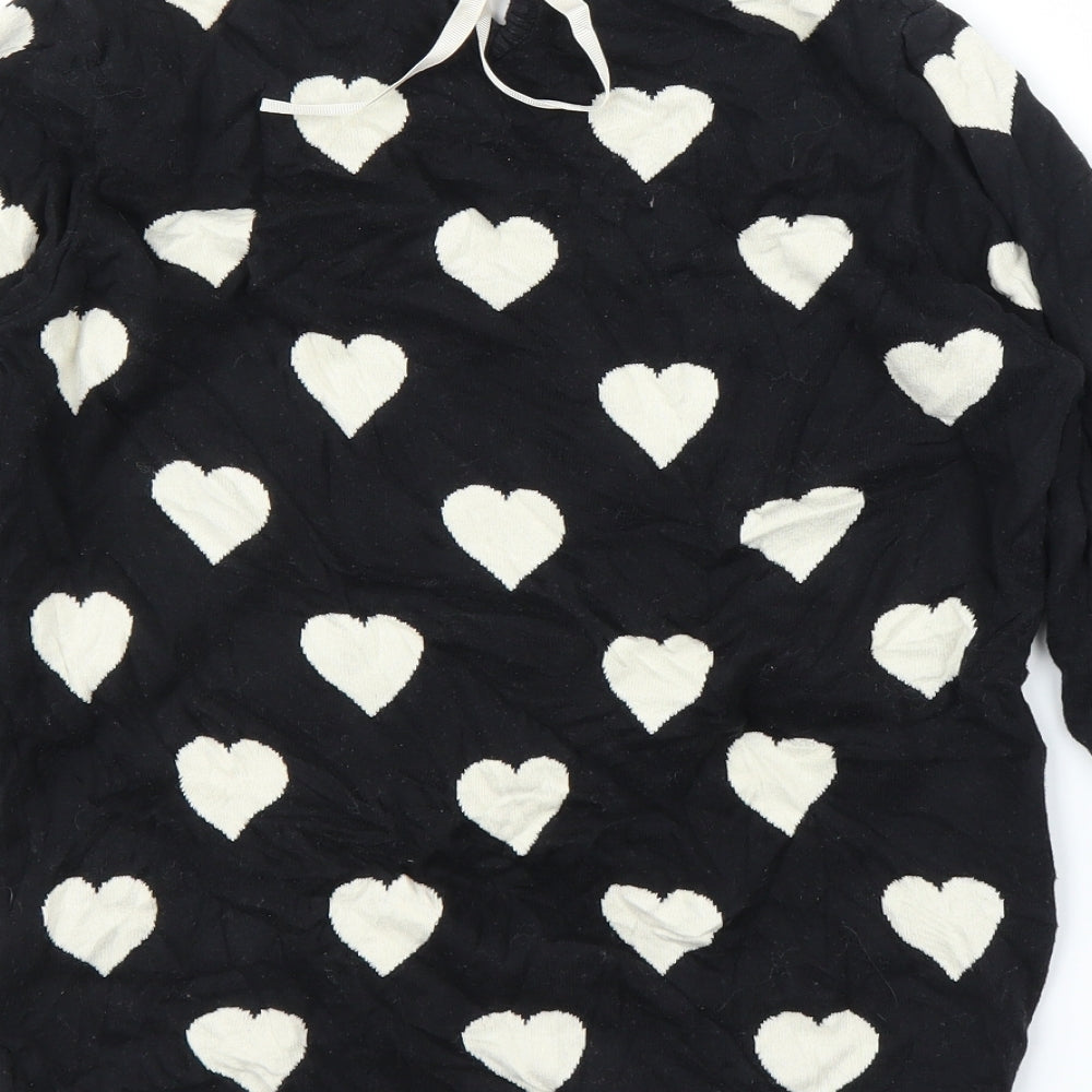 Next Womens Black   Pullover Jumper Size 10  - Loveheart