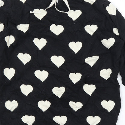 Next Womens Black   Pullover Jumper Size 10  - Loveheart