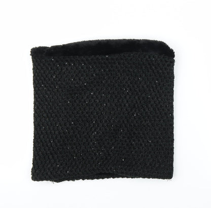 Additional front view of Preworn unisex black shawl/wrap - snood