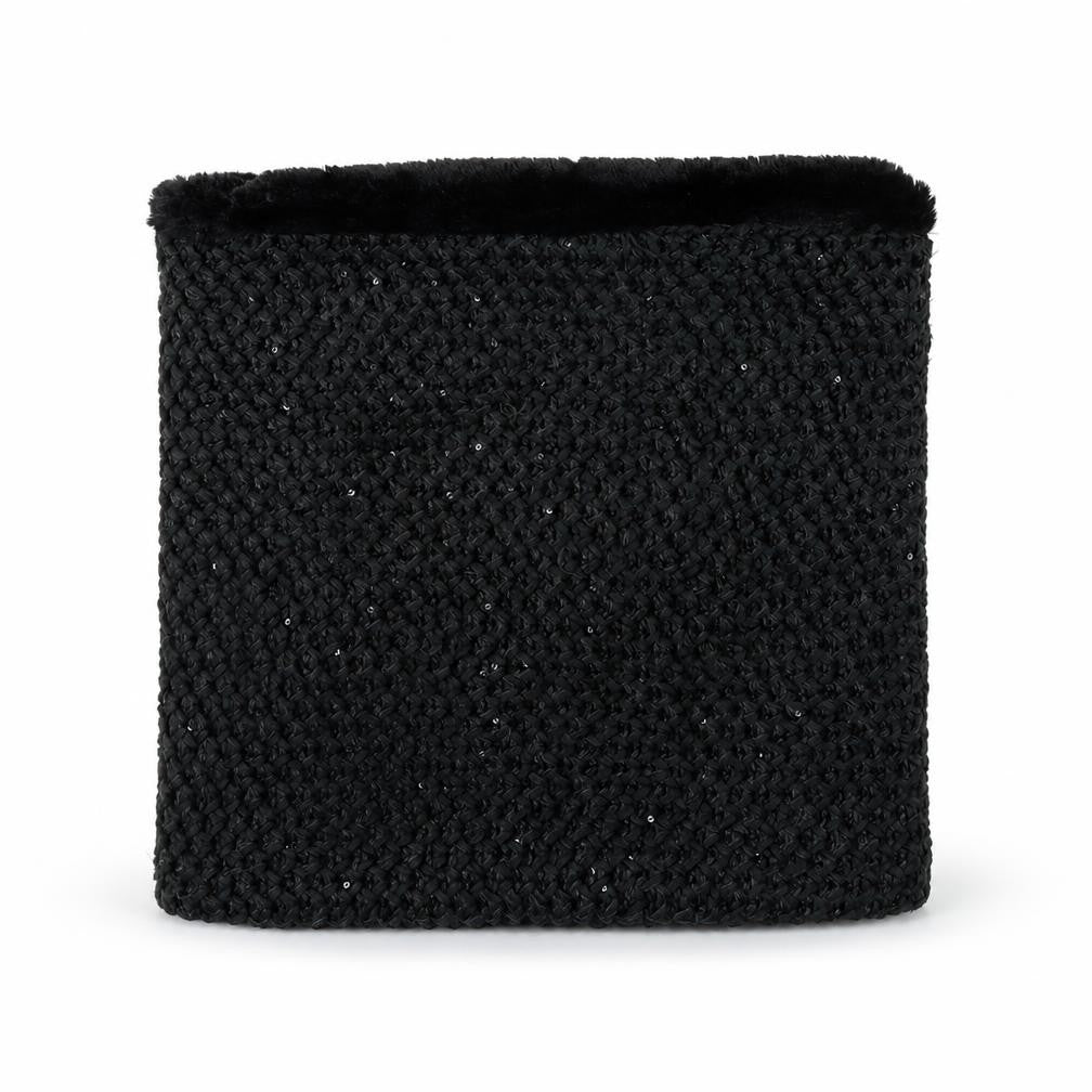 Front view of Preworn unisex black shawl/wrap - snood
