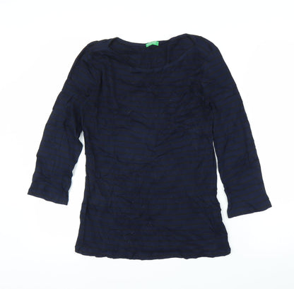 Womens UK Size S United Colors of Benetton Blue Tunic Blouse