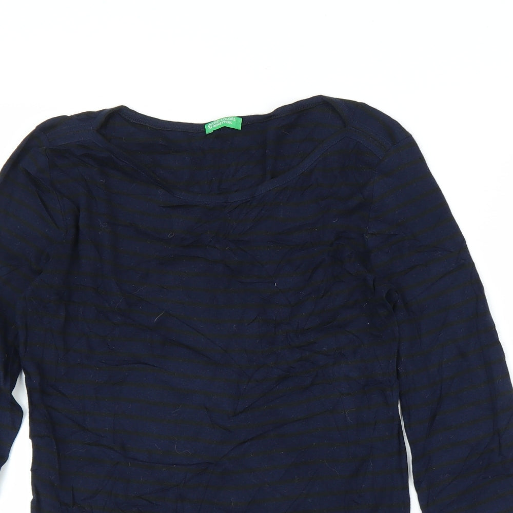 Womens UK Size S United Colors of Benetton Blue Tunic Blouse