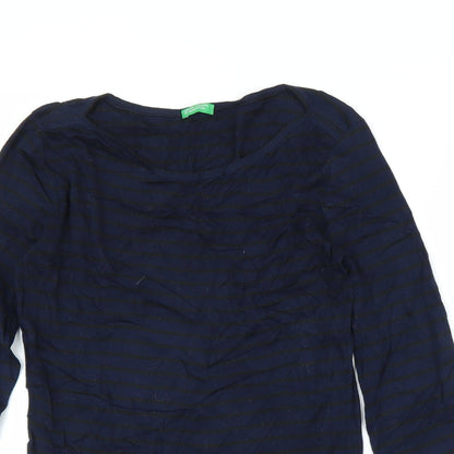 Womens UK Size S United Colors of Benetton Blue Tunic Blouse