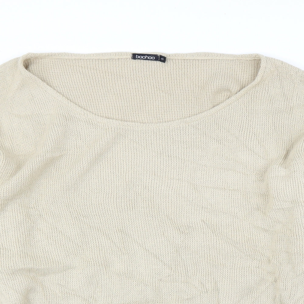 Boohoo Womens Beige   Pullover Jumper Size S