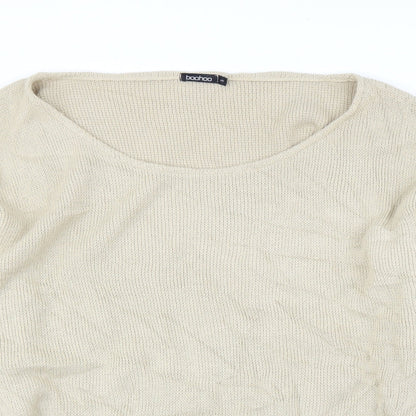 Boohoo Womens Beige   Pullover Jumper Size S