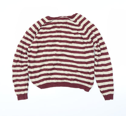 Dorothy Perkins Womens Purple Striped  Pullover Jumper Size 16