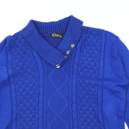 CHIC Womens Blue   Pullover Jumper Size M