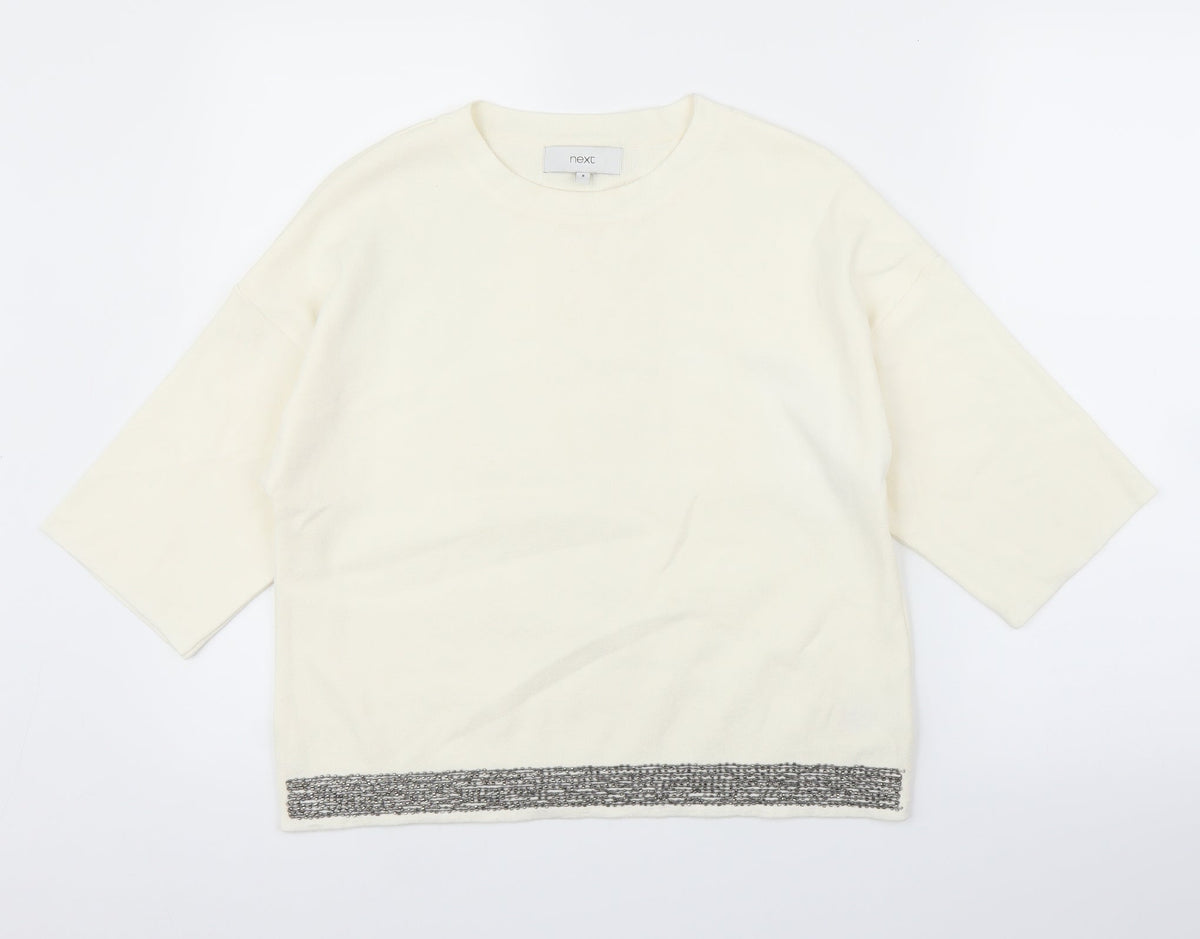 Next Womens Ivory   Pullover Jumper Size 8