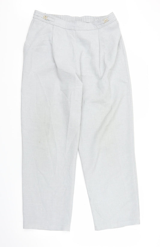 Womens UK Size 14 BHS Regular Fit Capri Grey Trousers