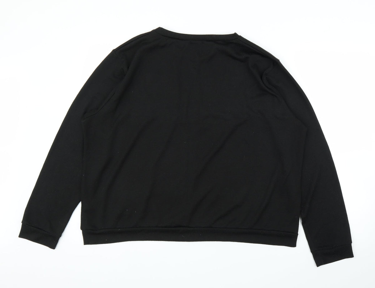 B. You Womens Black   Pullover Jumper Size 16