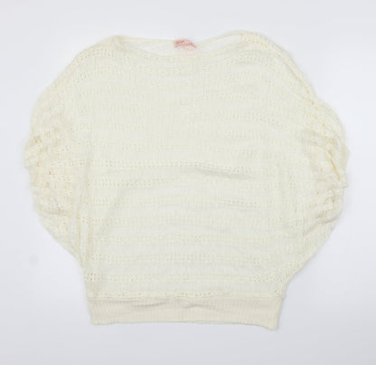 Krisp Womens Ivory   Cardigan Jumper Size M