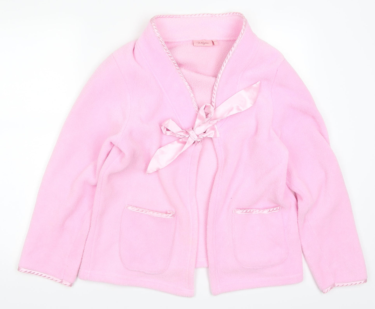 Whisper Womens Pink Solid  Kimono Robe Size 14