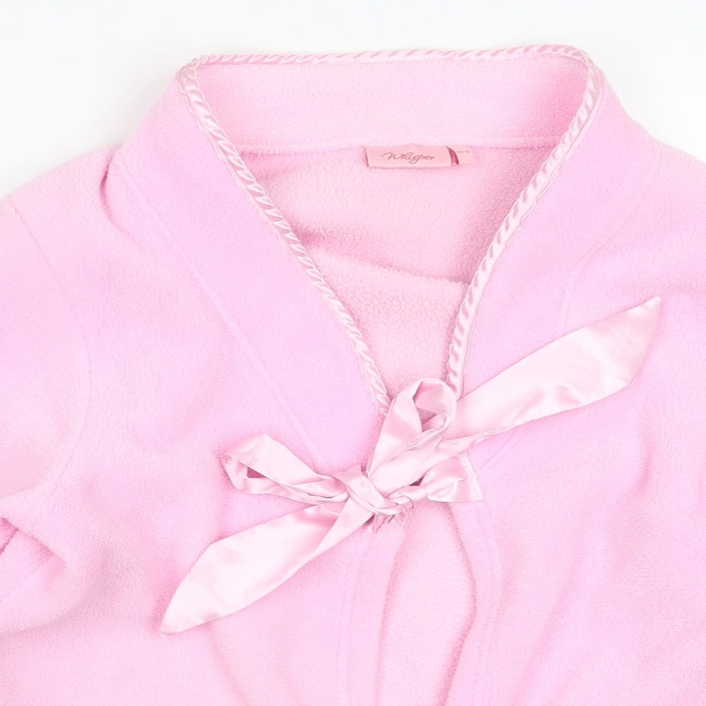 Whisper Womens Pink Solid  Kimono Robe Size 14