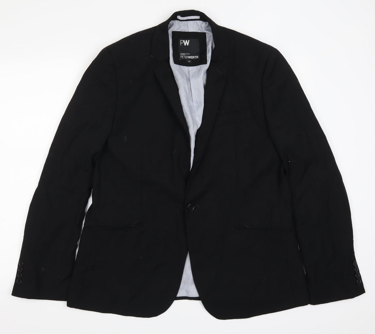 Peter Werth Mens Black   Jacket Suit Jacket Size 42
