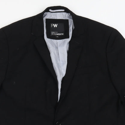 Peter Werth Mens Black   Jacket Suit Jacket Size 42
