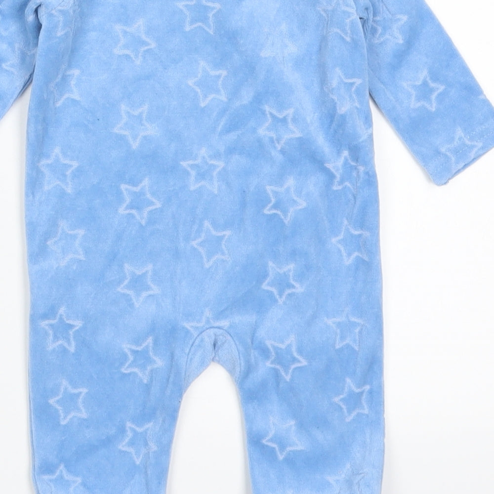 So Cute Boys Blue Solid  Babydoll Bodysuit Size 0-3 Months  - Skateboarding Dinosaur