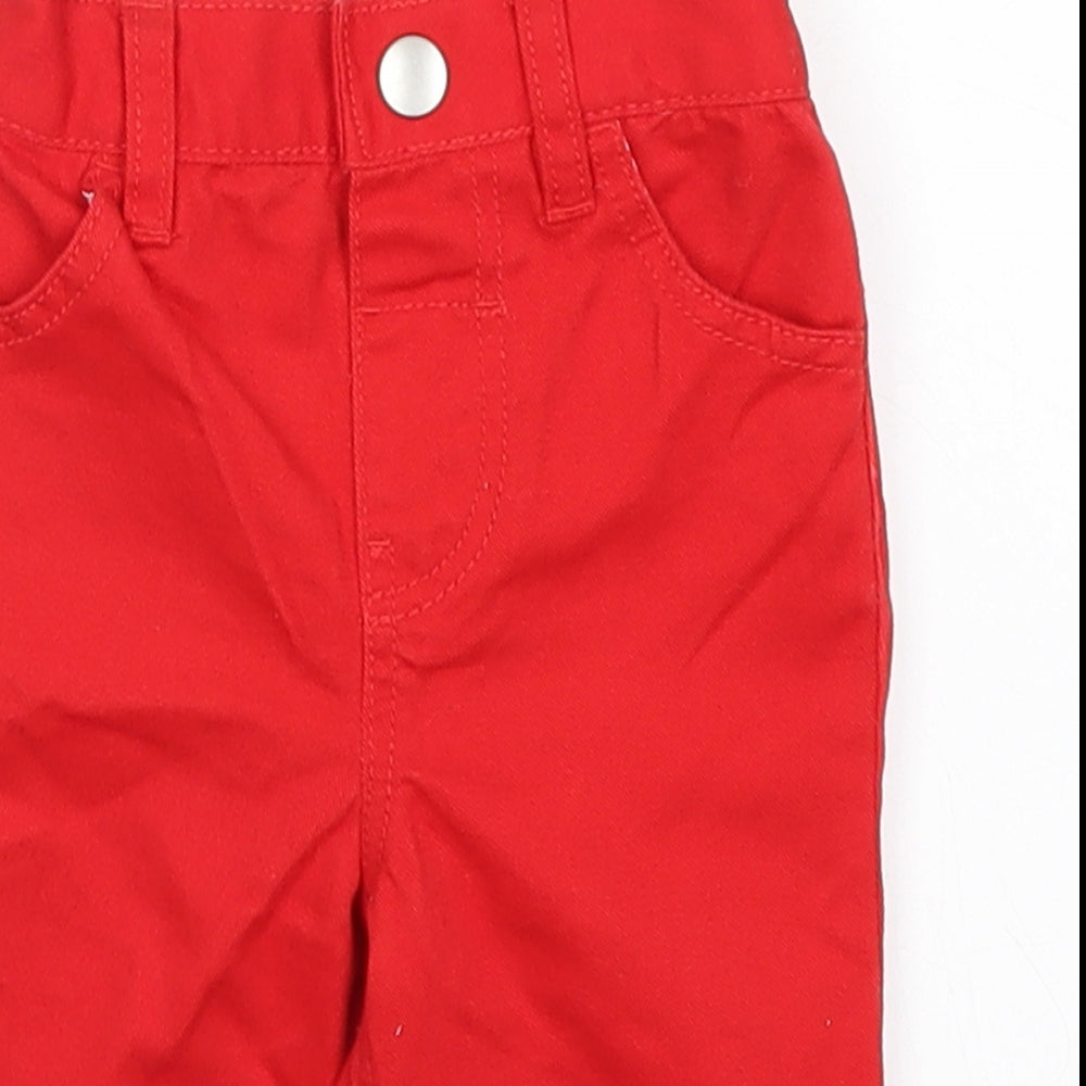 F&F Baby Red  Denim Capri Trousers Size 3-6 Months