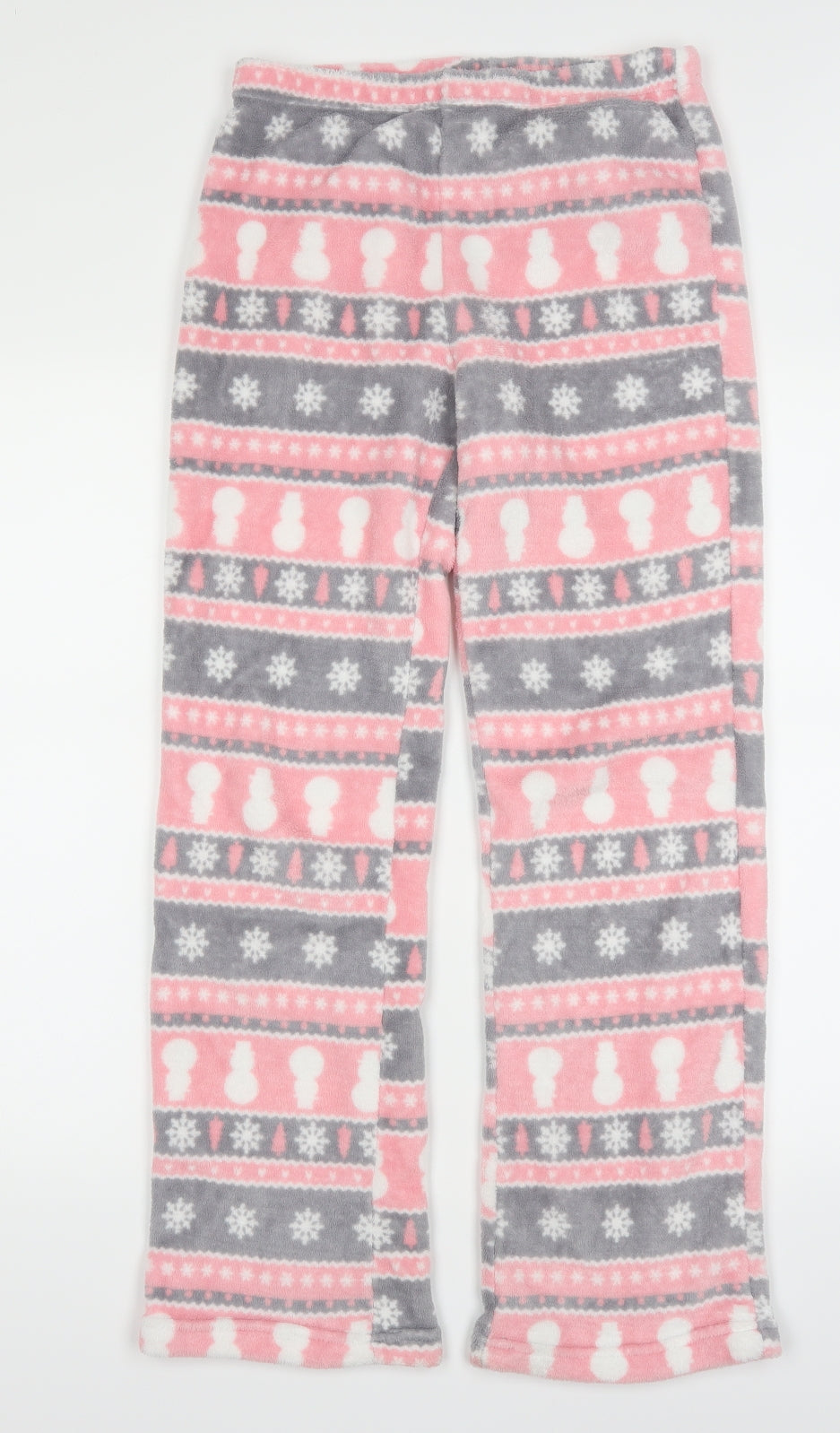 Matalan Womens Pink Geometric  Trousers  Size S L29 in - Christmas Prints Loungewear