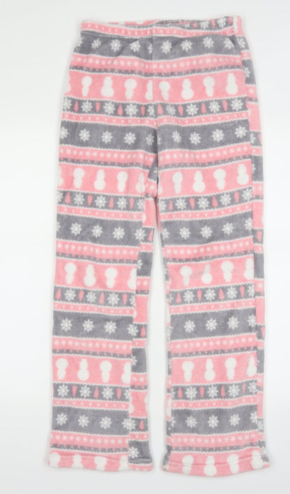 Matalan Womens Pink Geometric  Trousers  Size S L29 in - Christmas Prints Loungewear
