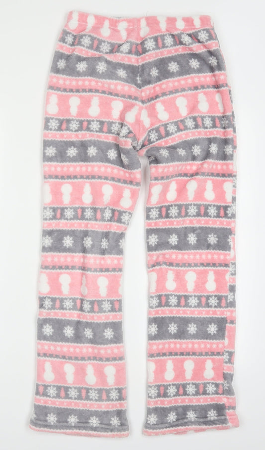 Matalan Womens Pink Geometric  Trousers  Size S L29 in - Christmas Prints Loungewear
